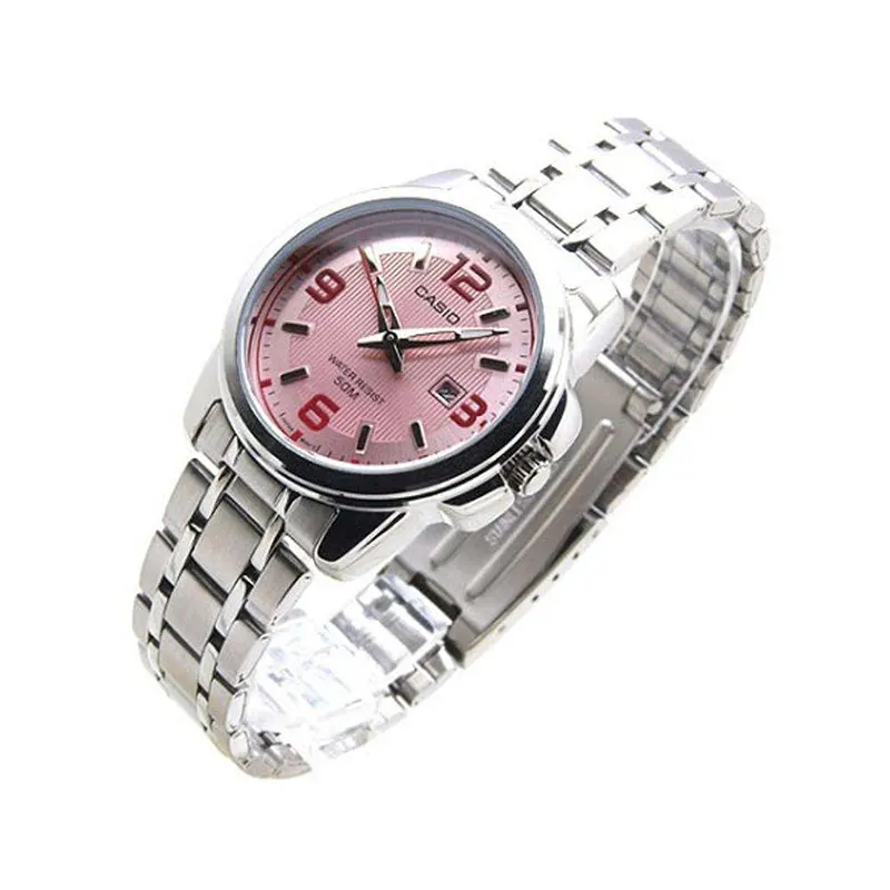 Casio Enticer Pink Dial Triple-fold Ladies Watch- LTP-1314D-5A